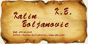 Kalin Boljanović vizit kartica